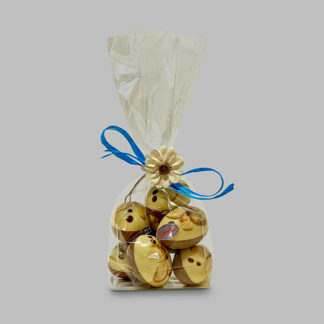 OVETTI DUO DI CIOCCOLATO LATTE DECORATO A MANO - immagine 3