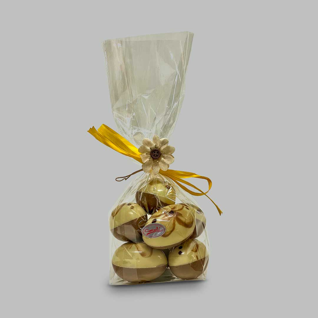 OVETTI DUO DI CIOCCOLATO LATTE DECORATO A MANO - immagine 2