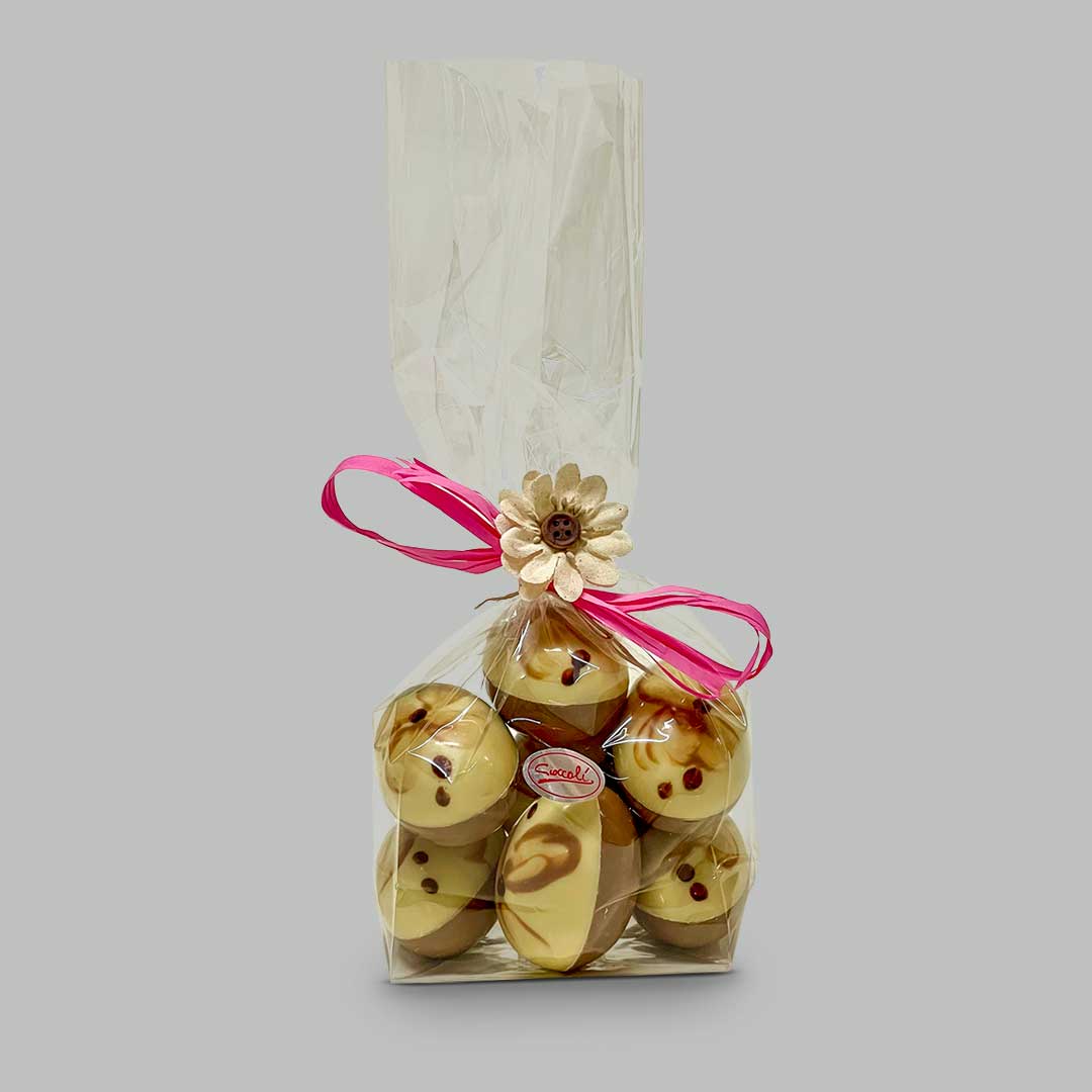 OVETTI DUO DI CIOCCOLATO LATTE DECORATO A MANO